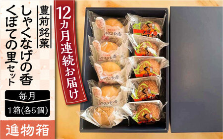 【全12回定期便】【進物箱】くぼての里 5個 しゃくなげの香 5個 詰合せ《豊前市》【武蔵屋】お中元 ギフト 贈り物 和菓子 [VBU037]