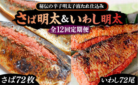 【全12回定期便】さば明太6枚・いわし明太6尾セット《豊前市》【株式会社マル五】 [VCL083]