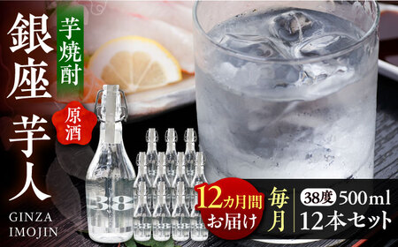 【全12回定期便】芋焼酎 銀座芋人 （原酒）　500ml×12本（38度）《豊前市》【後藤酒造合資会社】 焼酎 酒 いも焼酎 [VDA023]