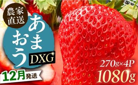 【12月発送】農家直送 あまおう DXG 1080g (270ｇ以上 × 4 パック) 土耕栽培《豊前市》【山口農園】果物 いちご [VDE011]