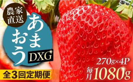 【全3回定期便】あまおう DXG 1080g (270ｇ以上 × 4 パック) 土耕栽培《豊前市》【山口農園】果物 いちご [VDE013]