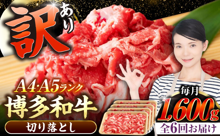 【全6回定期便】【訳あり】【A4～A5ランク】博多和牛  切り落とし1.6kg（400g×４個） 《豊前市》【株式会社木村食品】 国産 カレー 肉じゃが [VDZ130]