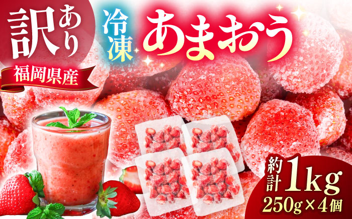 【訳あり】福岡県産 冷凍あまおう 1kg (250g×4個) 《豊前市》【株式会社木村食品】 いちご 苺 イチゴ 取り寄せ [VEG012]