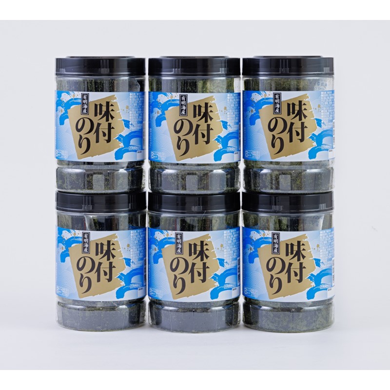 [福岡有明のり]有明海苔　味海苔　大丸ボトル10切80枚6本セット【015-0013】