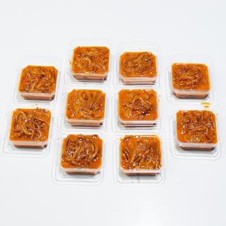 ＜マサルおやじの魚屋珍味＞いか塩辛10食セット　こってり濃厚甘め【001-0020】