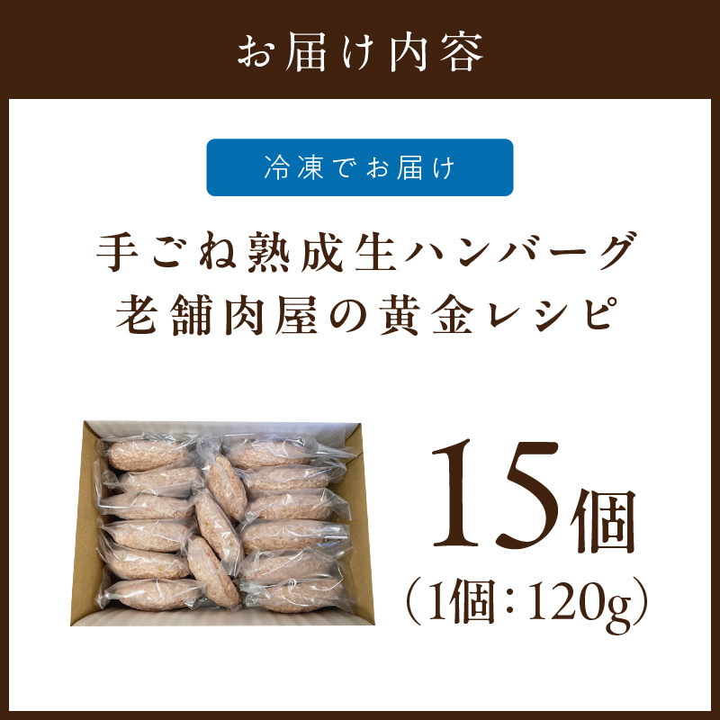博多和牛手ごね生ハンバーグ 15個【019-0021】