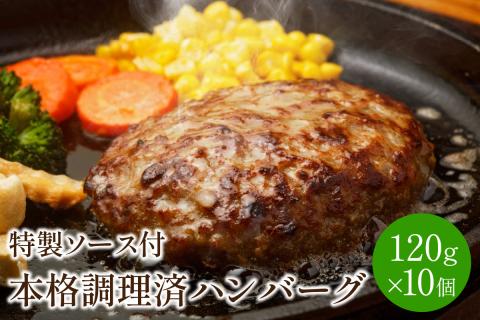 本格調理済ハンバーグ10食 特製ソース付【001-0010】