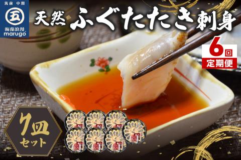 【6回定期便】九州産天然ふぐたたき刺身7皿セット【001-0395】