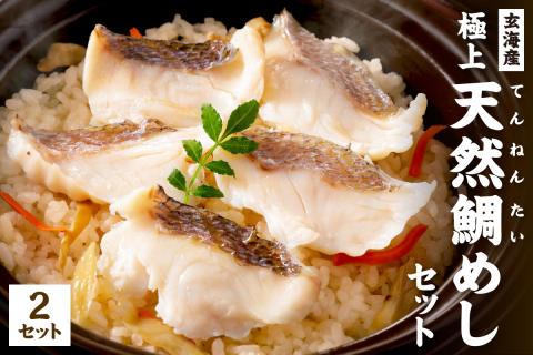 玄海の極上天然鯛めしセット[鯛の切身、だし汁、鯛茶漬け用だし]×2【010-0002】