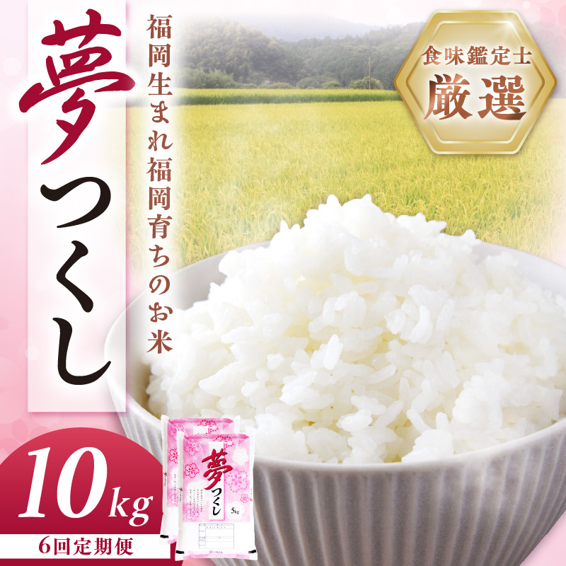 【6回定期便】【食味鑑定士厳選】福岡県産夢つくし10kg(5kg×2袋)【039-0013】