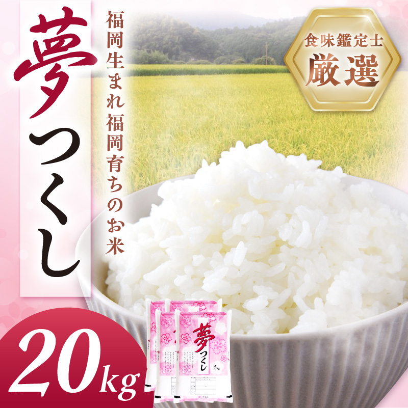 【食味鑑定士厳選】福岡県産夢つくし20kg(5kg×4袋)【039-0008】