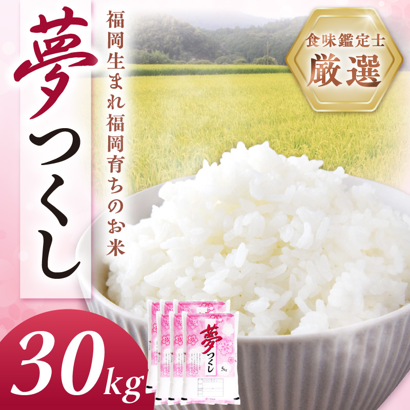 【食味鑑定士厳選】福岡県産夢つくし30kg(5kg×6袋)【039-0009】
