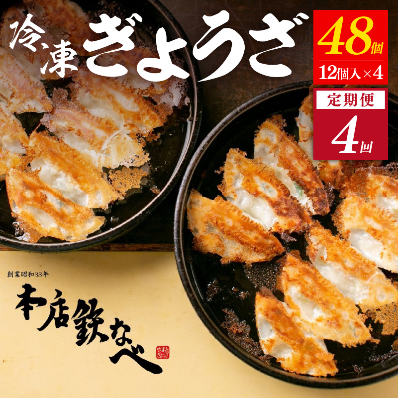 【4回定期便】本店鉄なべ冷凍ぎょうざ48個入り【040-0007】