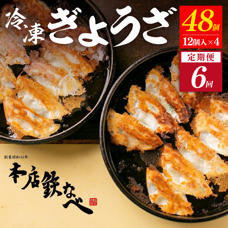 【6回定期便】本店鉄なべ冷凍ぎょうざ48個入り【040-0008】