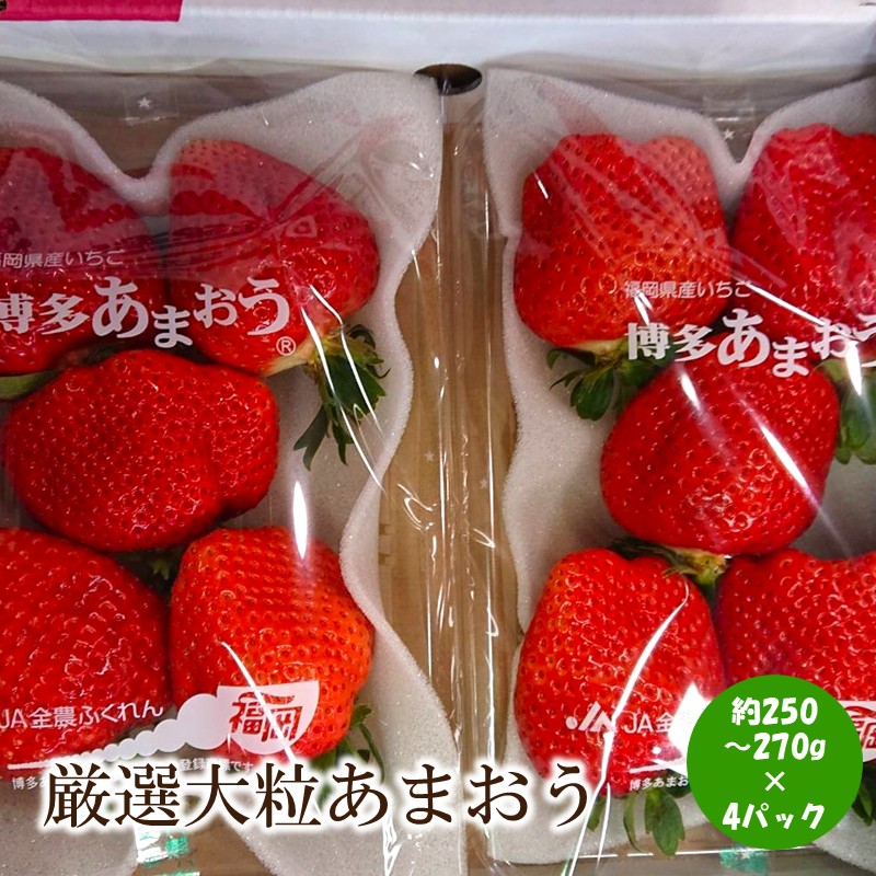 【2026年先行予約】厳選大粒あまおう(約250-270gx4パック)【044-0062】