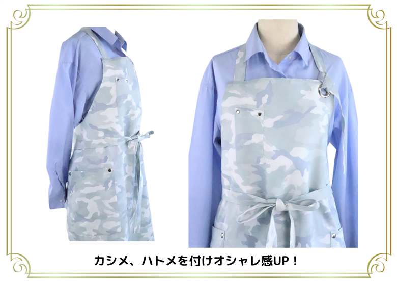 エプロン 迷彩リネン 麻エプロン 薄色 衣類 キッチン ラブリーグレイス