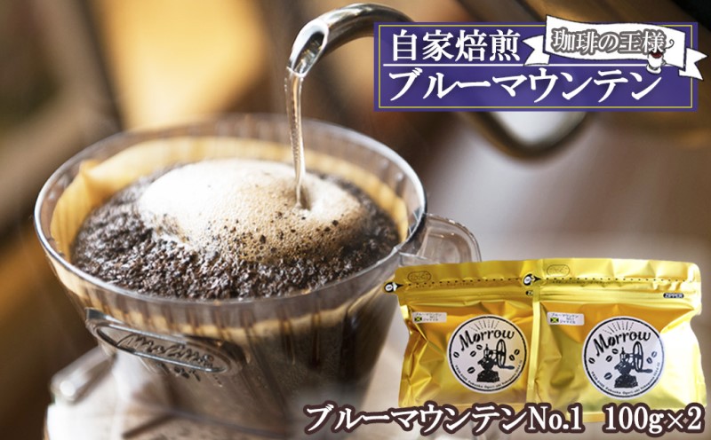 珈琲 自家焙煎 Morrow珈琲 “コーヒーの王様" ブルーマウンテン ストレート 100g×2:豆