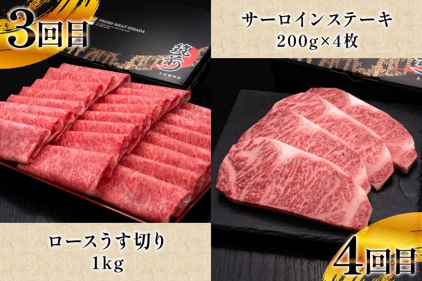 牛肉 博多和牛 全6回 お肉の定期便 [Esprit 福岡県 筑紫野市 21761229] ハンバーグ ヒレ ステーキ ロース 薄切り うす切り サーロイン 焼き肉 焼肉 焼肉用