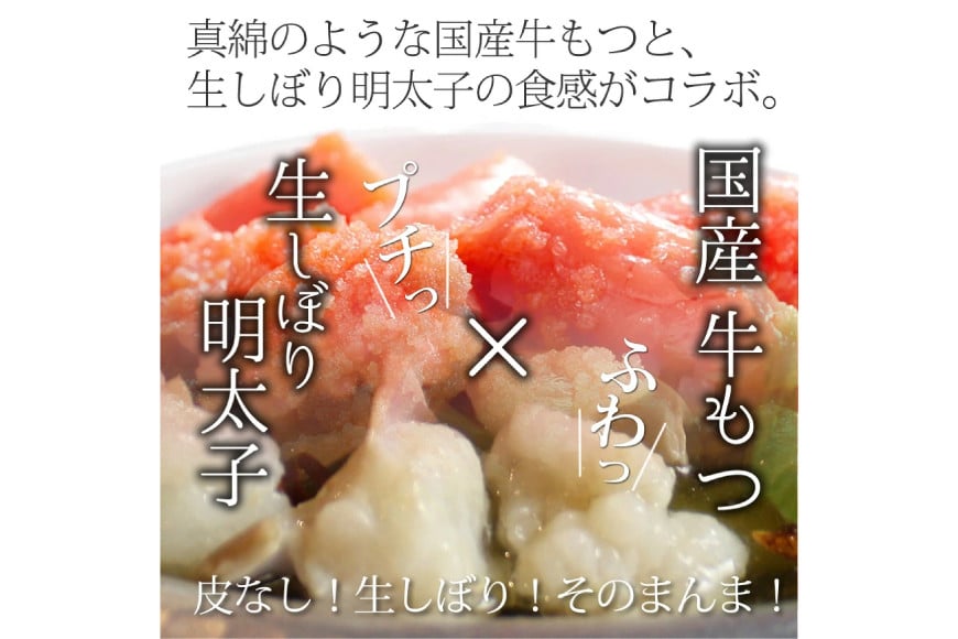 博多明太もつ鍋 セット（4～6人前） [ベネフィス 福岡県 筑紫野市 21761409] もつ鍋 モツ鍋 もつ モツ 明太子 めんたいこ 博多 福岡 国産 国産牛 本場 ホルモン 冷凍