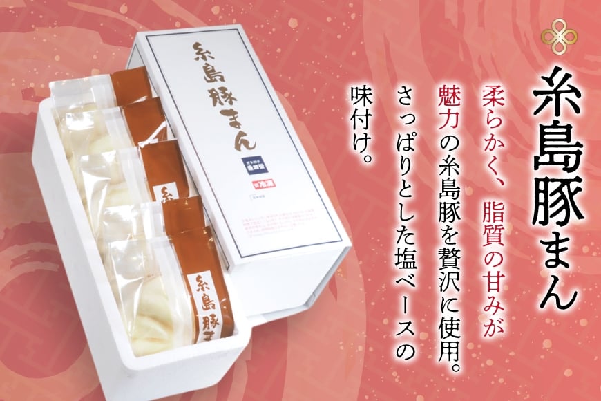 中華まん 詰め合わせ 和牛肉まん 5個 糸島豚まん 5個 計10個 セット [稚加榮 福岡県 筑紫野市 21761263] 肉まん 豚まん 冷凍 にくまん ぶたまん 中華 和牛 豚 糸島豚