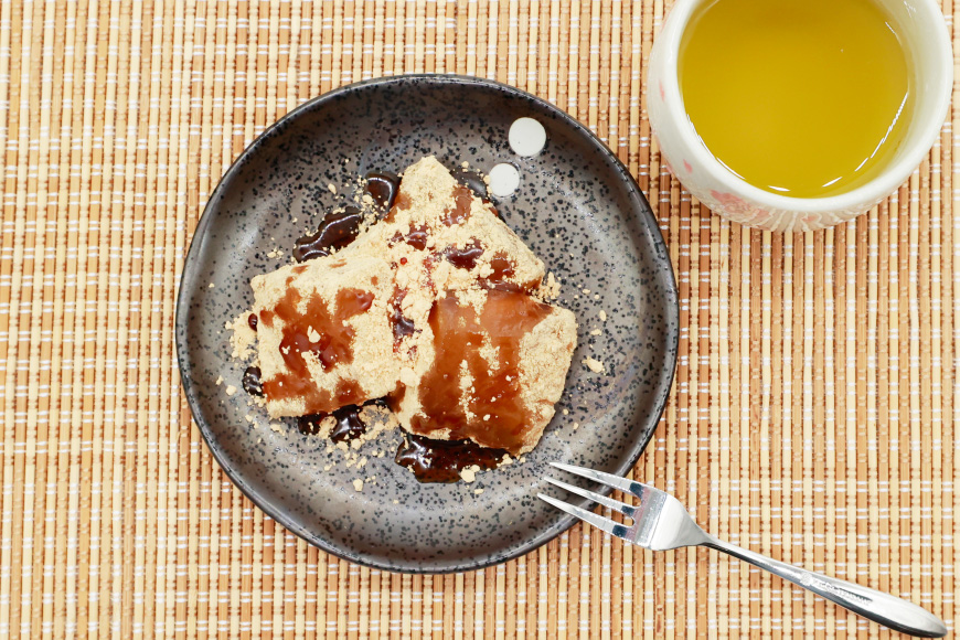 【口コミ 高評価 4.5】 わらび餅 380g 黒蜜 きなこ セット [わらびもち松本茶屋 福岡県 筑紫野市 21761357] 本練り箱流し わらびもち わらびもち専門店 きな粉 とろける もっちり 和菓子