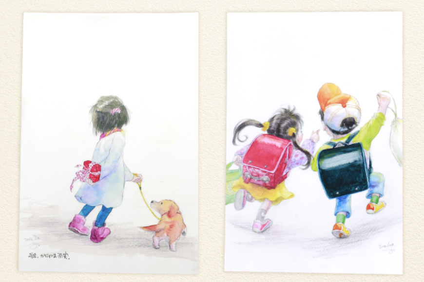 絵はがき オリジナルデザイン 15枚 [想い絵画家かじやま奈実 福岡県 筑紫野市 21761368] クリポス メール便 メール便対応