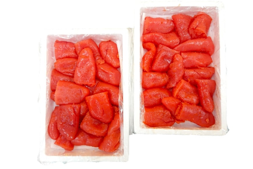 辛子明太子 切子 550g×2パック 計1.1kg メイコウフーズ 冷凍 訳あり 切れ子 家庭用 / 古賀商店 / 福岡県 筑紫野市