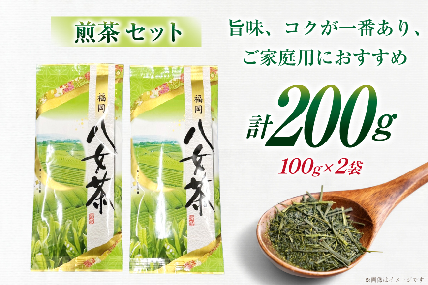 お茶 八女茶 煎茶 セット 100g 2袋 [木村食品 福岡県 筑紫野市 21761043] 茶葉 やめちゃ お茶の葉