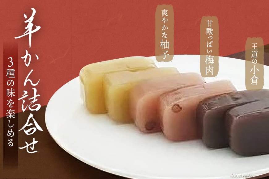 3種の羊羹詰め合わせ [菓子司 梅家 福岡県 筑紫野市 10021] 和菓子 羊羹 ようかん お菓子 おかし 詰合せ 3種 セット 食べ比べ