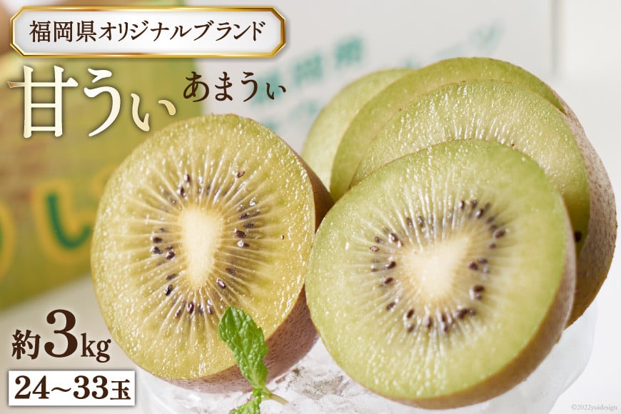 【期間限定発送】福岡のブランド 国産 キウイ！甘酸っぱい！甘うぃ（キウイ）約3kg 24～33玉 [南国フルーツ 福岡県 筑紫野市 21760125]