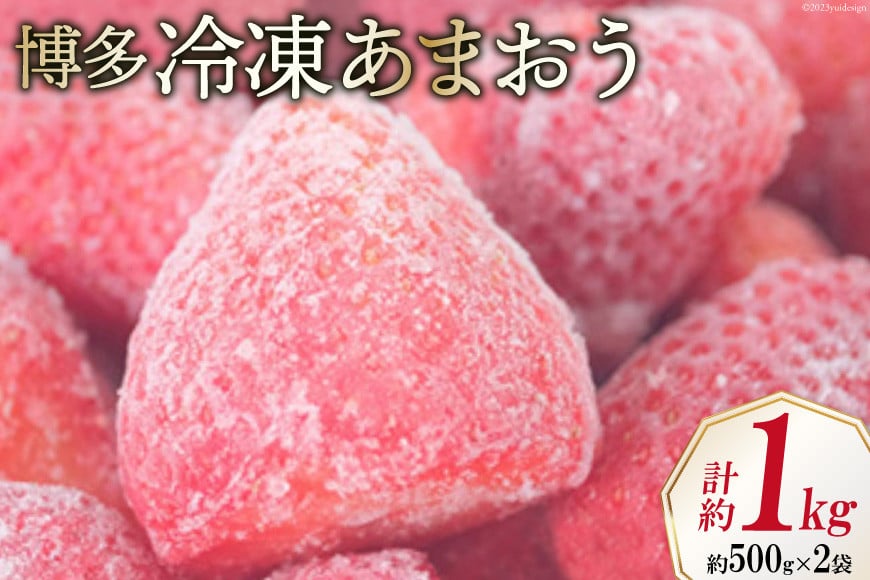 いちご 博多 冷凍あまおう 約500g×2袋 計約1kg [エイチアンドフューチャーズ 福岡県 筑紫野市 21760520] 果物 フルーツ 苺 イチゴ あまおう 冷凍いちご 冷凍苺 果実