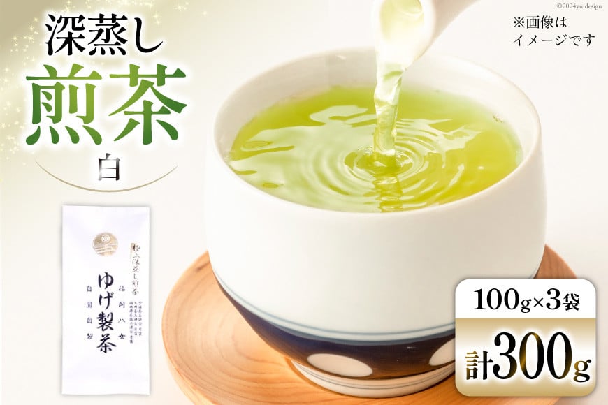 お茶 八女茶 極上煎茶・白（深蒸し煎茶）300g(100g×3袋) [Esprit 福岡県 筑紫野市 21760772] 茶 緑茶 深蒸し まろやか カテキン 前茶