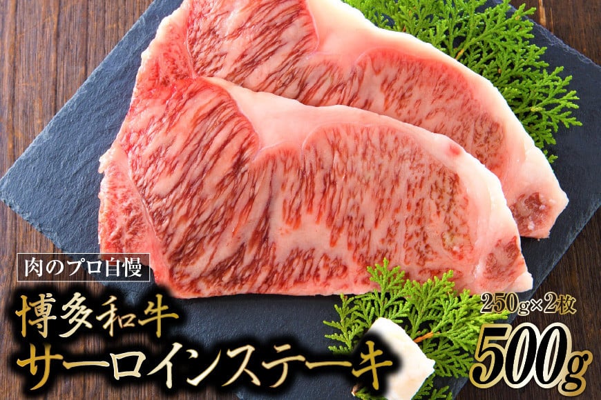 博多和牛 A4以上 サーロインステーキ 250g×2枚 [MEAT PLUS 福岡県 筑紫野市 21761002] 牛肉 和牛 牛 黒毛和牛 冷凍