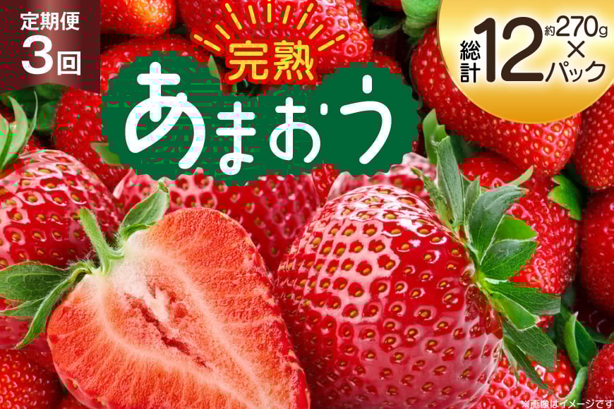 【期間限定発送】 いちご 3回 定期便 福岡県産 完熟 博多 あまおう 270g 4p 総計12p [mhshops 福岡県 筑紫野市 21761227] イチゴ 苺 フルーツ 果物 くだもの 4パック