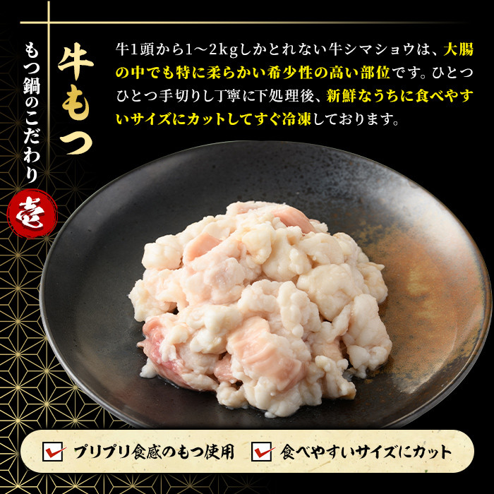 博多味噌もつ鍋(10人前) モツ鍋 もつ鍋セット みそ 冷凍 牛モツ 牛肉 ホルモン ちゃんぽん＜離島配送不可＞【ksg0297-B】【MEATPLUS】