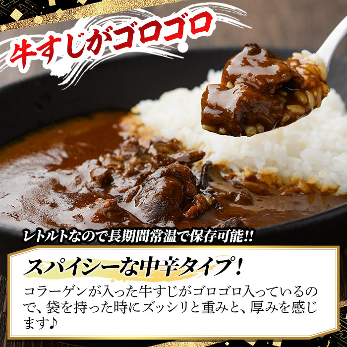 博多和牛 牛すじカレー(計1kg・200g×5食)カレー 博多和牛 牛肉 黒毛和牛 牛すじ 国産 レトルト レトルトカレー 中辛 常温 常温保存＜離島配送不可＞【ksg1387】【マル五】
