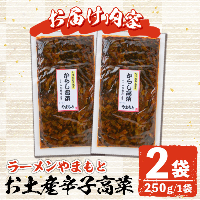 ＜ポスト投函でお届け＞お土産辛子高菜(計2袋)漬物 漬け物 高菜 辛子高菜 ご飯のお供 おかず おつまみ ラーメン 福岡 小分け 常温 常温保存【ksg1545】【ラーメンやまもと春日本店】