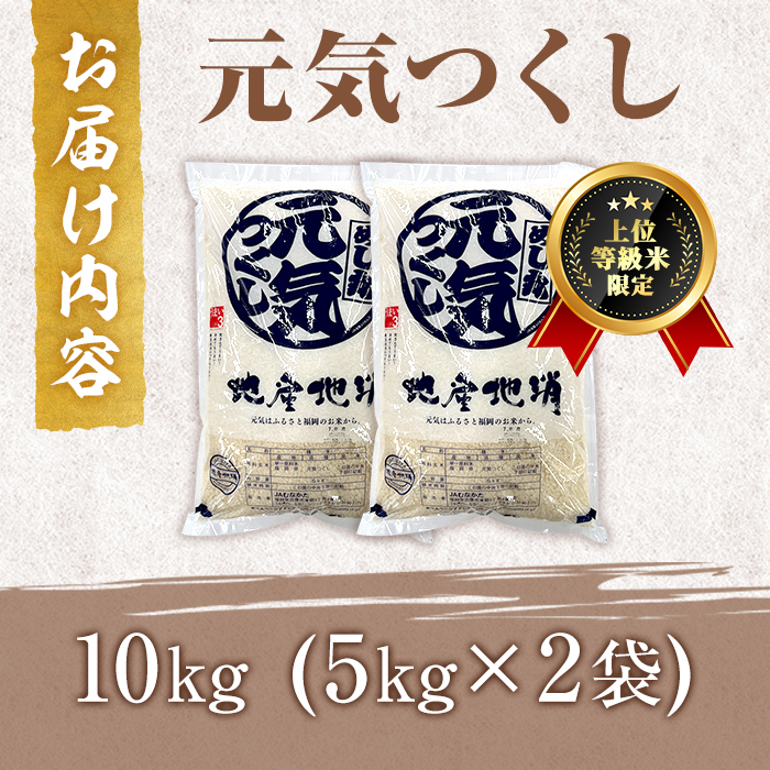 ＜数量限定＞JAよりお届け！福岡県産米 元気つくし (計10kg)お米 おこめ 米 こめ コメ 白米 福岡県産 ブランド米 常温 常温保存【農産物直売所ほたるの里】【ksg1814】