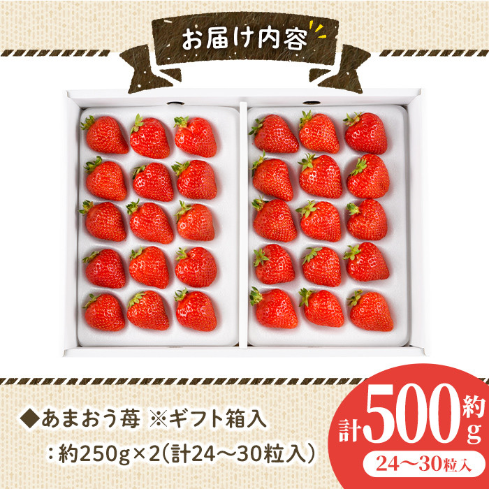 ＜先行予約受付中！2025年11月下旬～2026年3月末に順次発送予定＞あまおう苺 ギフト箱(24-30粒)いちご 苺 フルーツ 果物 くだもの 福岡限定 贈答用 冷蔵 ＜離島配送不可＞【ksg0003】【南国フルーツ】