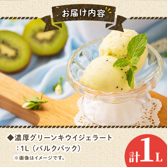 フルーツソムリエが作った濃厚グリーンキウイジェラート(1L) アイス アイスクリーム 手作り スイーツ ＜離島配送不可＞【ksg0058】【南国フルーツ】