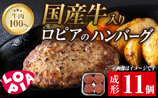 ロピア 牛肉100％ 国産牛入りハンバーグ (成形140g×11個) 春日市限定 牛肉 味付け肉 下味付き ロピア LOPIA 味付け 惣菜 おかず 冷凍 焼くだけ タネ ＜離島配送不可＞【ksg1866】【ロピア】