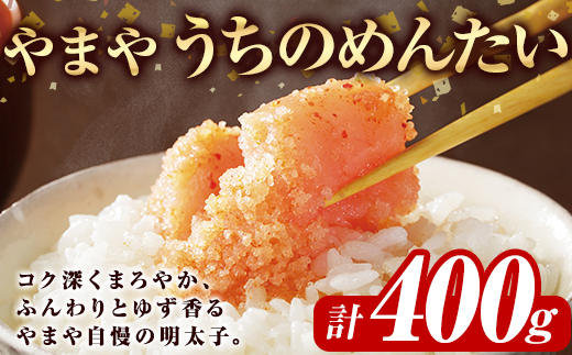 やまや うちのめんたい切子込(計400g)＜離島配送不可＞明太子 海鮮 うちのめんたい 小分け ご飯のお供 おつまみ おかず 惣菜 海鮮 パスタ 福岡 ふるさと納税限定【やまや】【ksg1876】