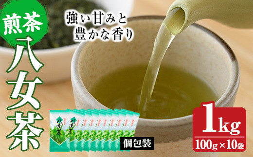 八女茶(計1kg・100g×10袋) お茶 緑茶 煎茶 茶葉 小分け 常温 常温保存【ksg0012】【お茶の星陽園】