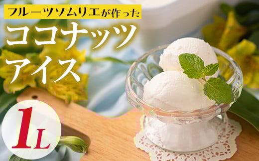 フルーツソムリエが作った濃厚優しいココナッツアイス(1L) アイス アイスクリーム ココナツ 手作り スイーツ ＜離島配送不可＞【ksg0055】【南国フルーツ】