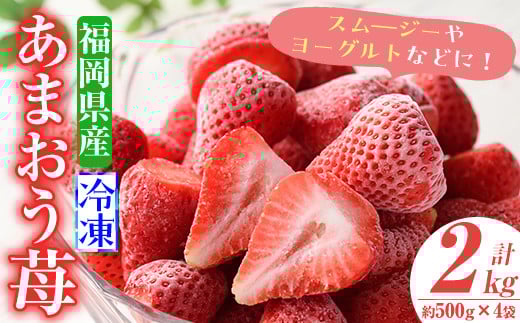 ＜先行予約受付中！2026年4月より順次発送＞苺の王様！冷凍あまおう苺(計2kg・約500g×4袋)ふるさと納税 春日市 特産品 いちご イチゴ 冷凍 シャーベット ヨーグルト ジャム＜離島配送不可＞【ksg0065】【南国フルーツ】
