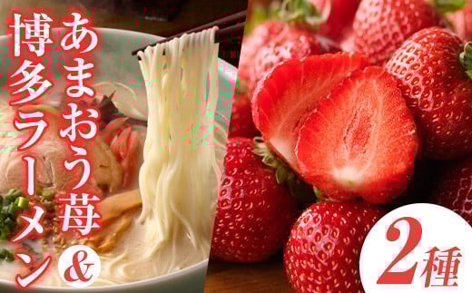 ＜先行予約受付中！2025年11月下旬～2026年3月末に順次発送予定＞あまおう・博多豚骨ラーメンセット(あまおう1P＋豚骨ラーメン1箱)豚骨ラーメン とんこつラーメン いちご 苺 フルーツ 果物 くだもの 豚骨＜離島配送不可＞【ksg0068】【南国フルーツ】