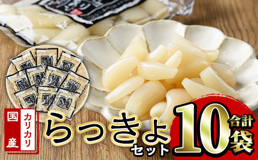 国産カリカリらっきょセット(90g×10袋・計900g)らっきょう 国産 らっきょう酢 らっきょう漬け 漬物 漬け物【ksg0171】【樽味屋】