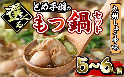 博多もつ鍋セット 九州しょうゆ味(5～6人前)モツ鍋 セット 国産 醤油 牛肉 冷凍 牛モツ 小腸 ホルモン ちゃんぽん＜離島配送不可＞【ksg0181-B】【とめ手羽】