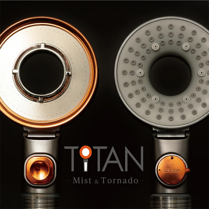 脱塩素ミストシャワーヘッドTITAN(タイタン)角度調整シャワーフック付(1個)ミスト 浄水 塩素除去 アダプター付き【ksg0247】【FORESTWATER】