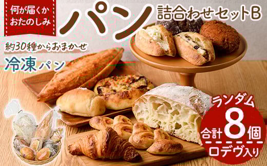 bloomおたのしみ冷凍パンBセット＜ ロデヴ入り＞ (合計8個)国産小麦 国産米粉 高加水 朝食 数量限定 モーニング おやつ 惣菜 菓子パン ベーカリー 冷凍 冷凍パン 非常食 常備食 防災＜離島配送不可＞【ksg1674-B】【小さなパンの家 bloom】